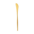 Kriya Veda matte gold cheese spreader with a sleek, flatware design for serving cheese and spreads.