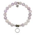 Mauve Jade Gemstone Bracelet with Good Karma Sterling Silver Charm