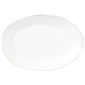 Vietri Melamine Lastra White Oval Platter for serving food, durable and stylish serveware for table presentation.