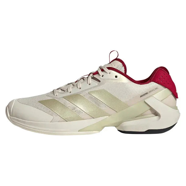 Men's Adizero Ubersonic 5 Shoes Chalk White and Ice Gold Metallic