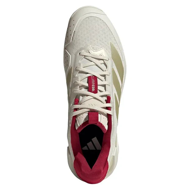 Men's Adizero Ubersonic 5 Shoes Chalk White and Ice Gold Metallic