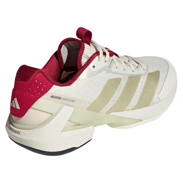 Men's Adizero Ubersonic 5 Shoes Chalk White and Ice Gold Metallic