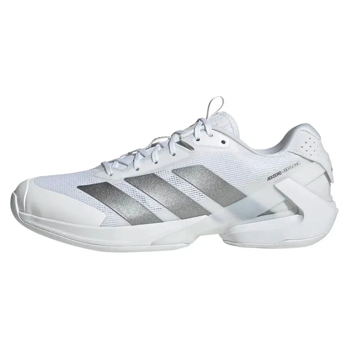 Men's Adizero Ubersonic 5 Shoes White and Tech Grey Metallic