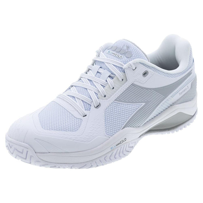 Men's Blushield Torneo 3 Court Shoes White and Silver