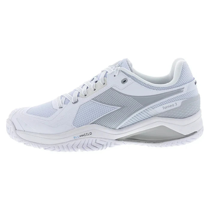 Men's Blushield Torneo 3 Court Shoes White and Silver
