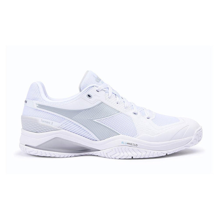 Men's Blushield Torneo 3 Court Shoes White and Silver