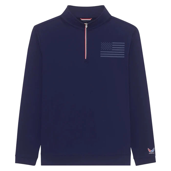 Men's BXV 1-4 Zip Tennis Pullover,Apparel,Boast,Medieval Blue,S,Tennis Express,BVM13ZP4-F26-Nvy