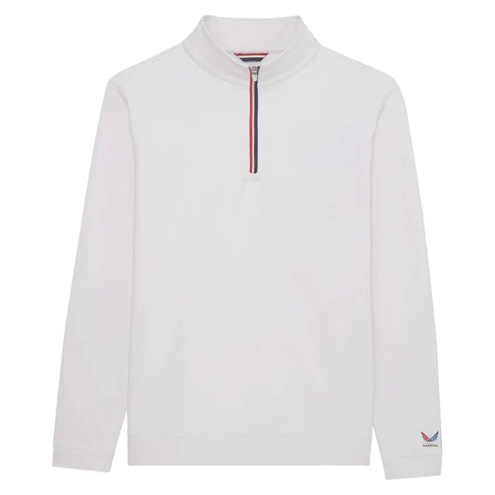 Men's BXV 1-4 Zip Tennis Pullover,Apparel,Boast,White,S,Tennis Express,BVM13ZP4-F26-W