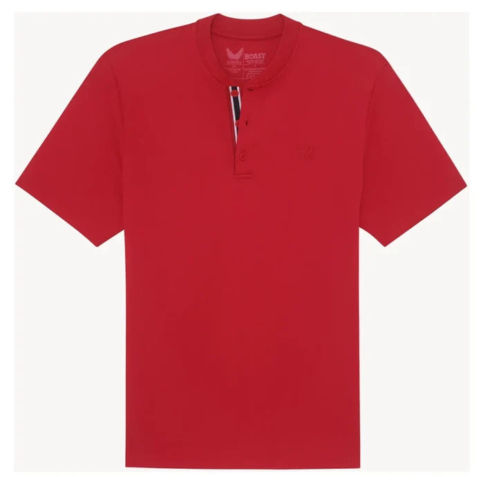 Men's BXV Short Sleeve Performance Tennis Henley,Apparel,Boast,Racing Red,S,Tennis Express,BVM13TP7-F26-Red