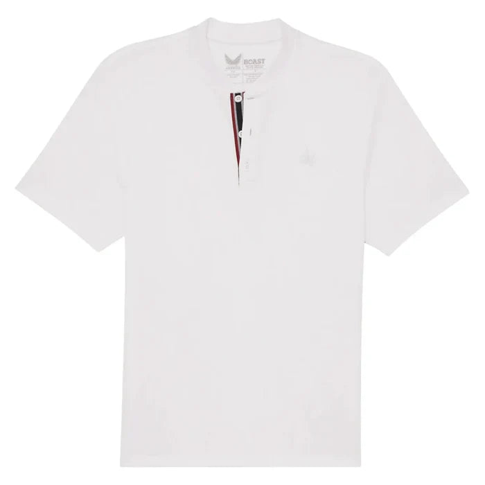Men's BXV Short Sleeve Performance Tennis Henley,Apparel,Boast,White,S,Tennis Express,BVM13TP7-F26-W