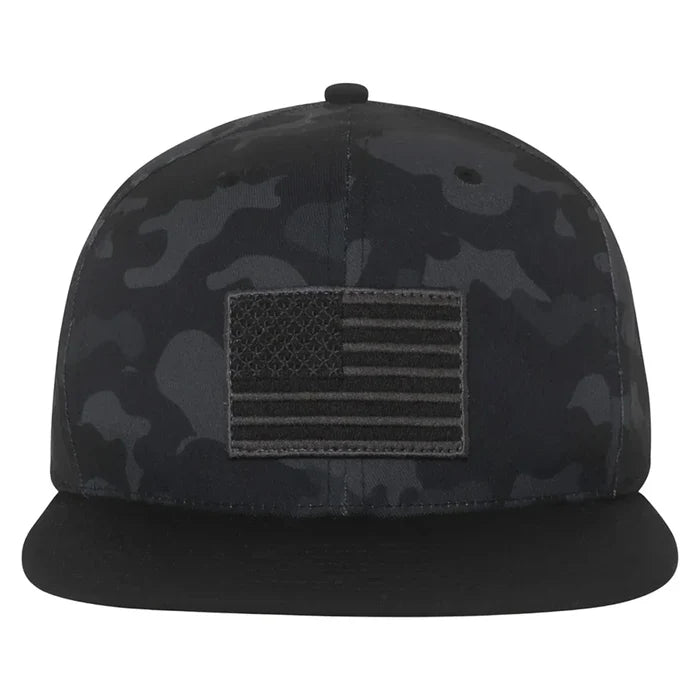 Men's BXV USA Flag Camo Tonal Tennis Hat,Apparel,Boast,Black Camo,One Size,Tennis Express,BVM13ACC2-F26-Black
