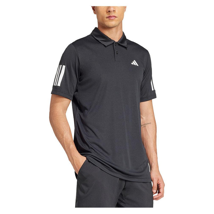 Men's Club 3 Stripe Polo Black