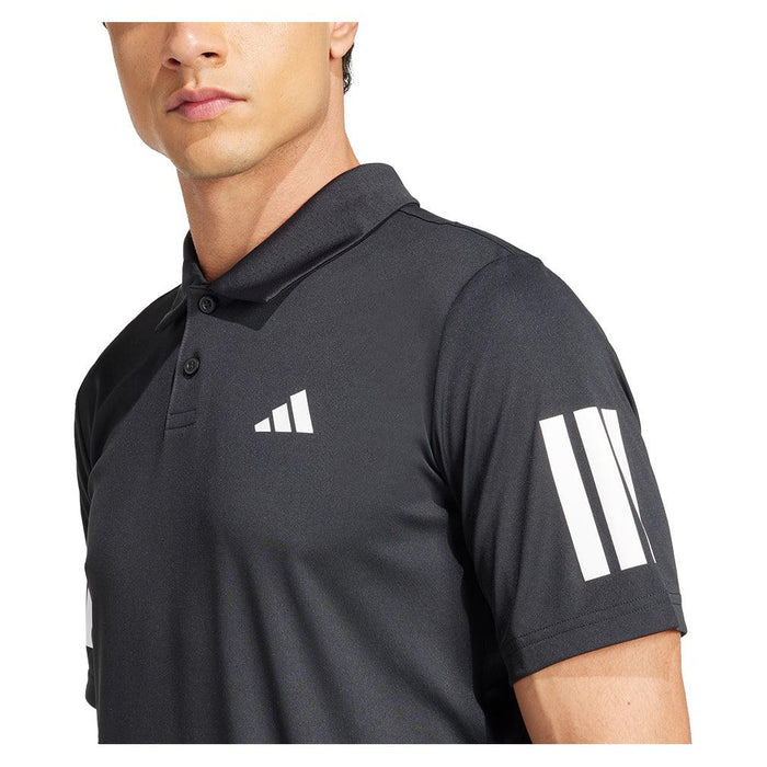 Men's Club 3 Stripe Polo Black