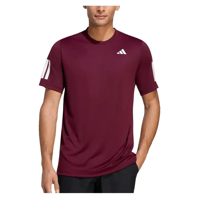 Men's Club 3 Stripe Tee Maroon