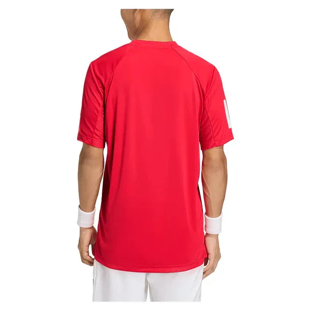 Men's Club 3 Stripe Tee Pure Ruby
