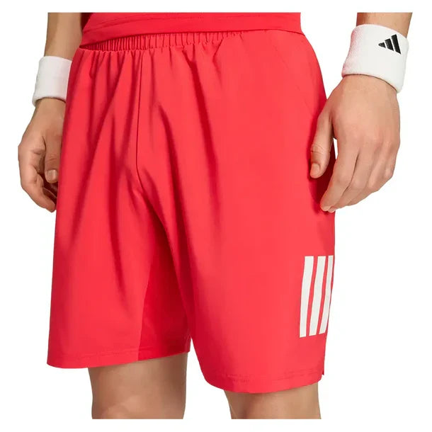 Men's Club 7 Inch 3 Stripe Shorts Pure Ruby