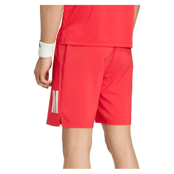 Men's Club 7 Inch 3 Stripe Shorts Pure Ruby