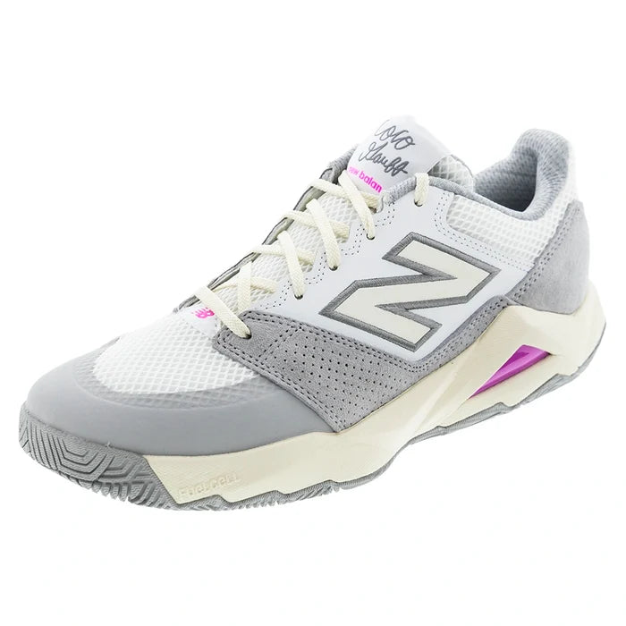 Men's Coco Delray D Width Court Shoes NB White and Pink Heat