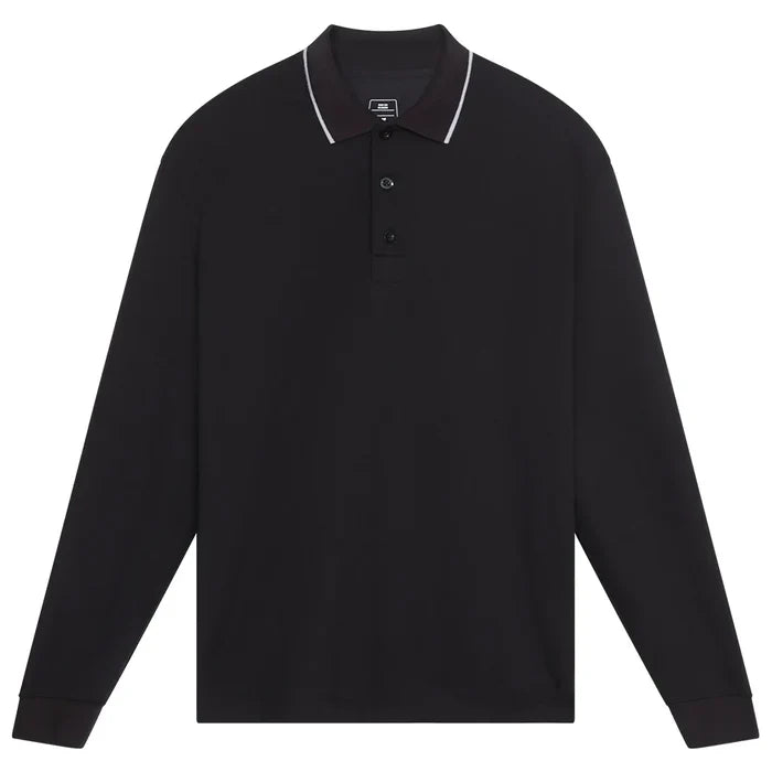 Men's Courtside Long Sleeve Polo Black