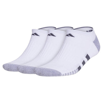 Men's Cushioned 3.0 3 Pack No Show Socks White and Onix Grey