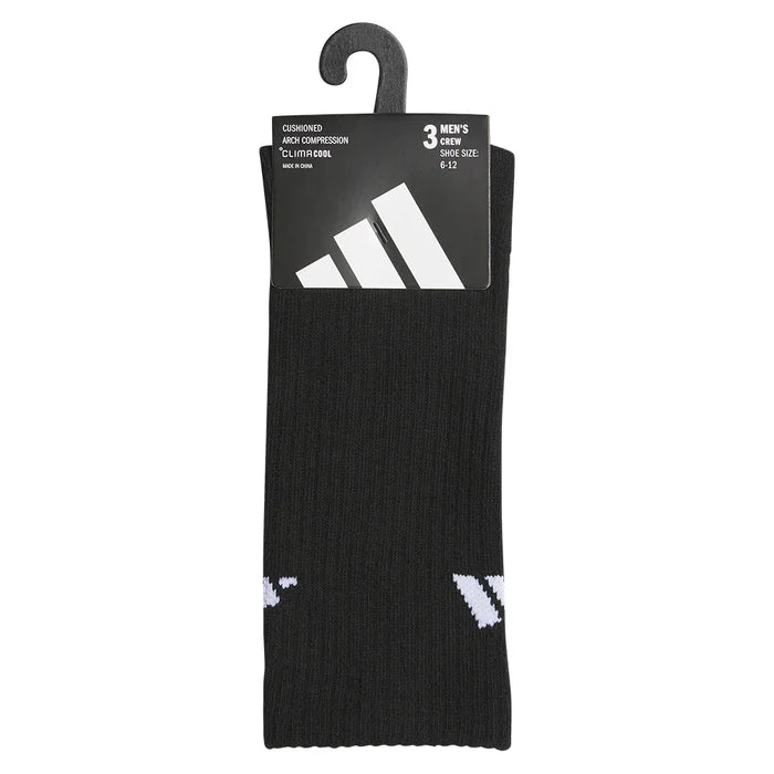 Men's Cushioned 4.0 Crew Socks 3 Pack Black and White