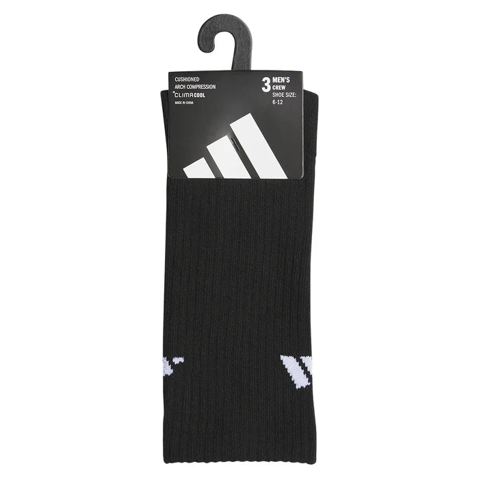 Men's Cushioned 4.0 Crew Socks 3 Pack Black and White