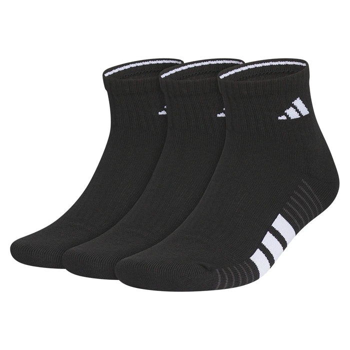 Men's Cushioned 4.0 Quarter Socks 3 Pack Black and White