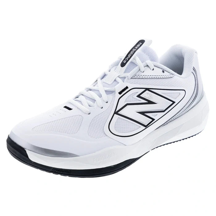 Men's FuelCell 796v5 2E Width Court Shoes White and Black