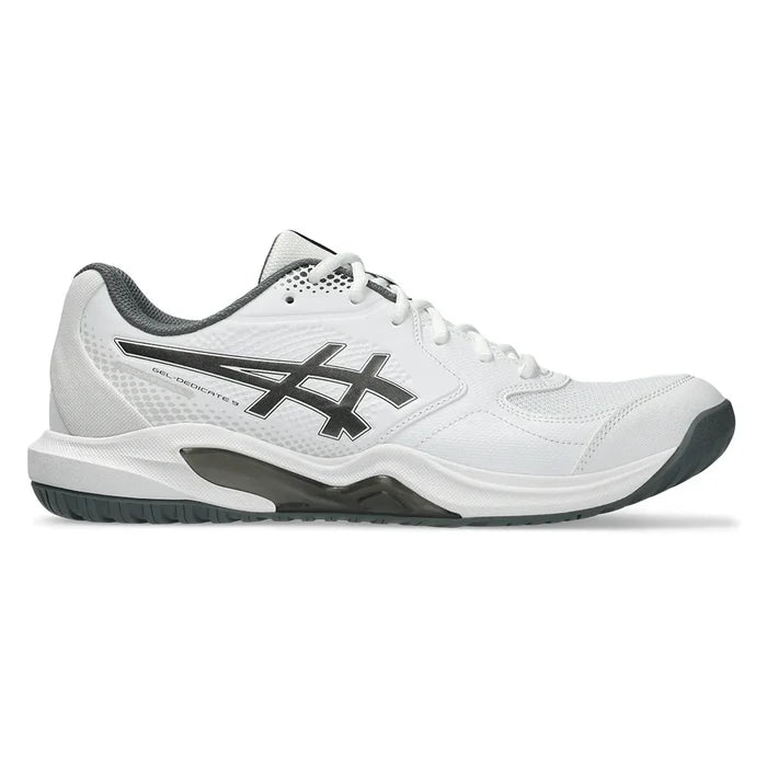 Men's GEL-Dedicate 9 Pickleball Shoes White and Gunmetal