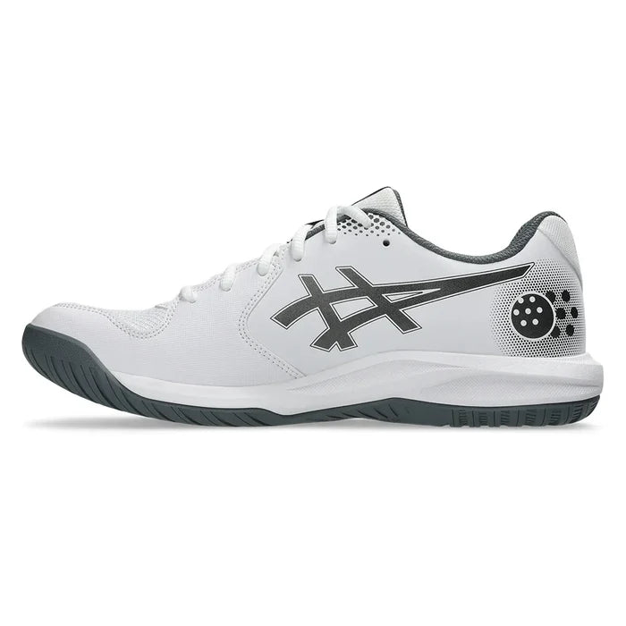 Men's GEL-Dedicate 9 Pickleball Shoes White and Gunmetal