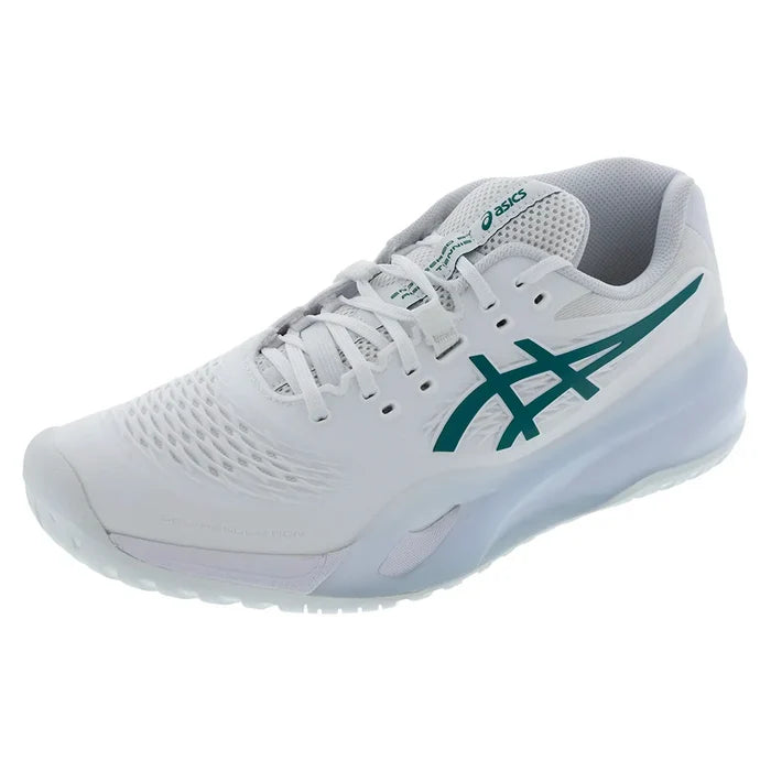 Men's GEL-Resolution X Court Shoes White and Pitch Green