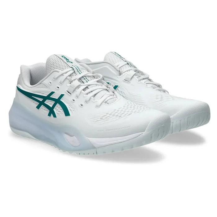 Men's GEL-Resolution X Court Shoes White and Pitch Green