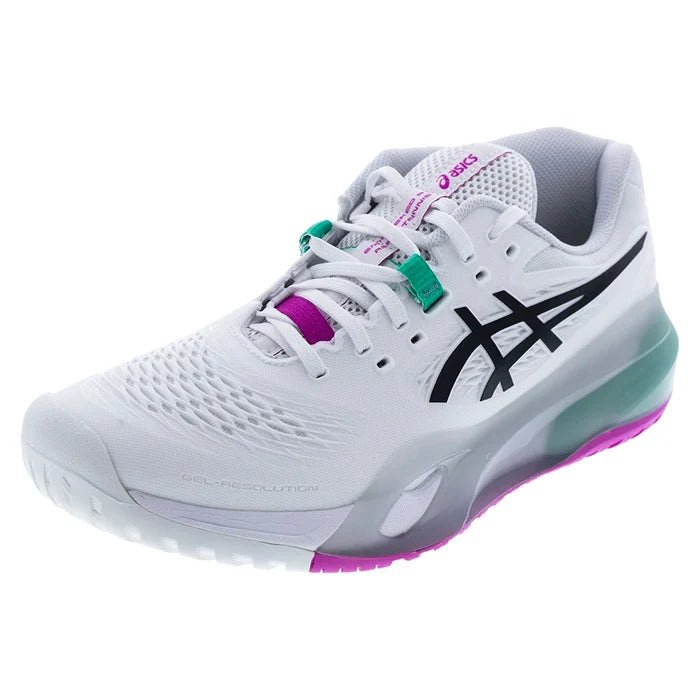 Men's GEL-Resolution X Shoes White and Aurora Green