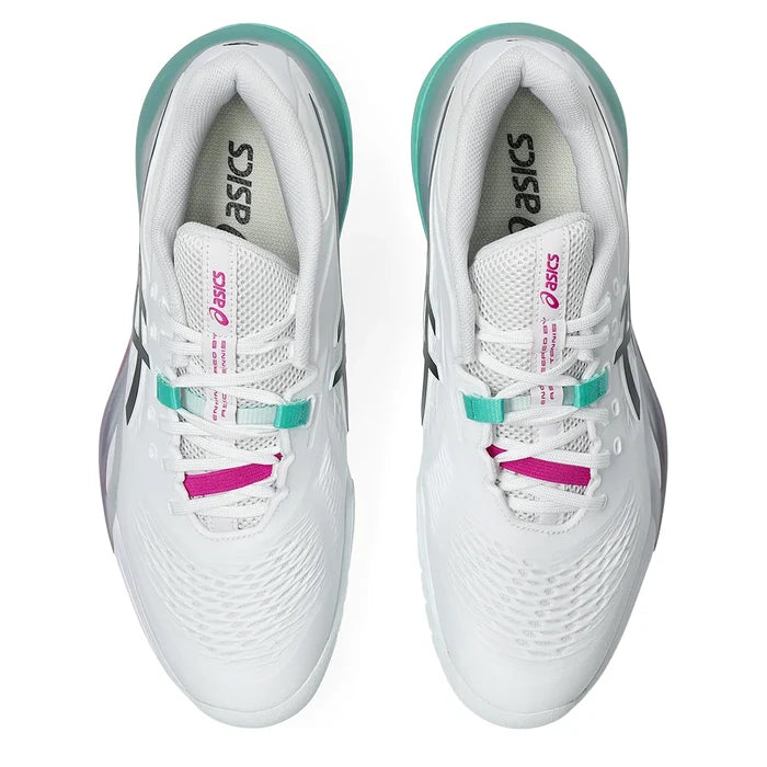 Men's GEL-Resolution X Shoes White and Aurora Green