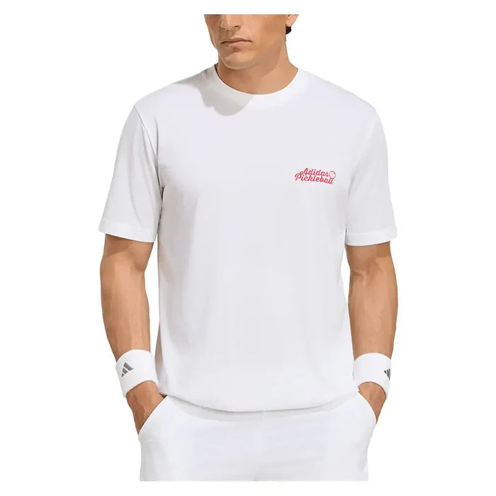 Men's Graphic Pickleball Crew White