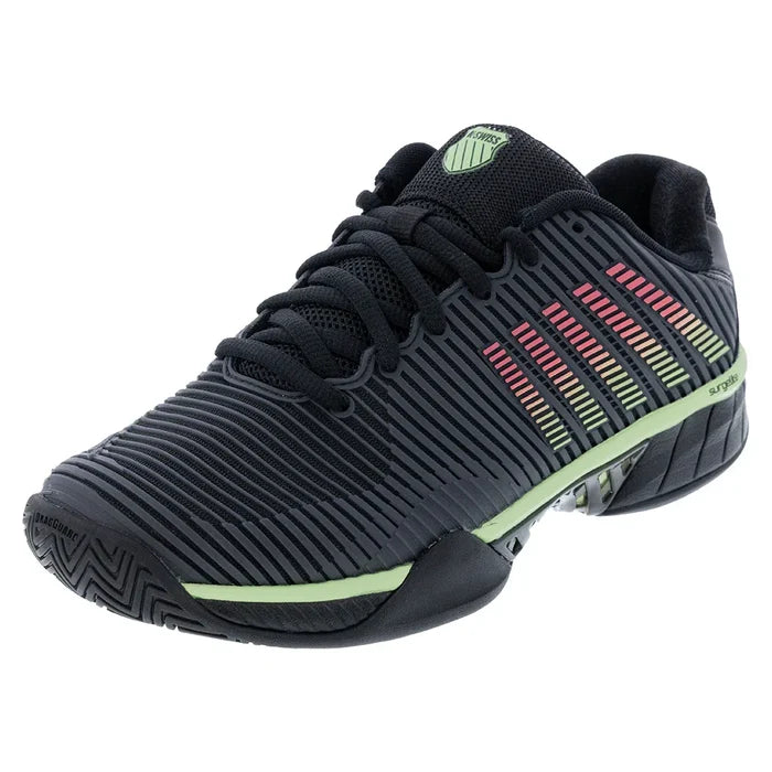 Men's Hypercourt Express 2 2E Width Court Shoes Black and Soft Green
