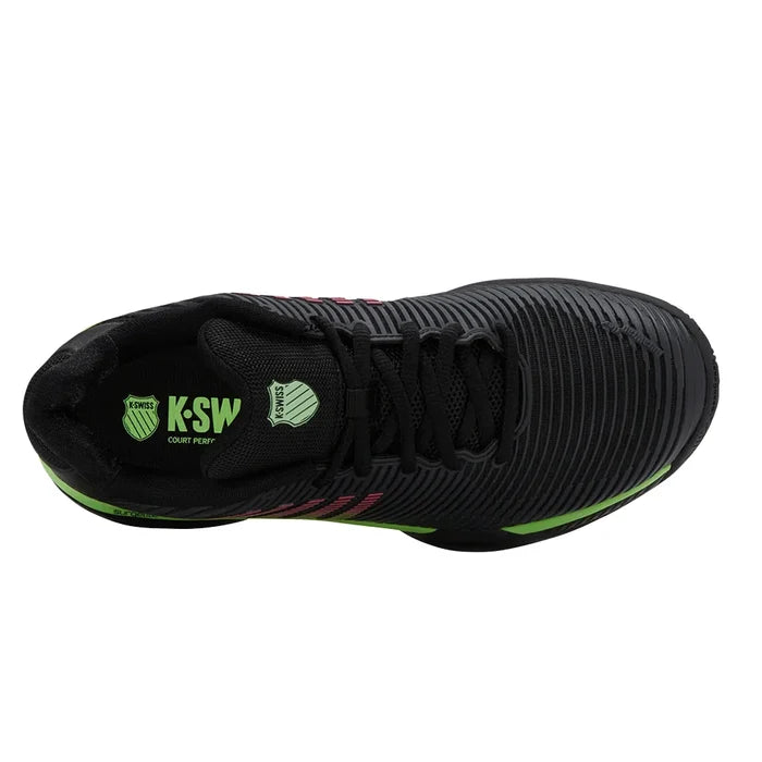 Men's Hypercourt Express 2 2E Width Court Shoes Black and Soft Green