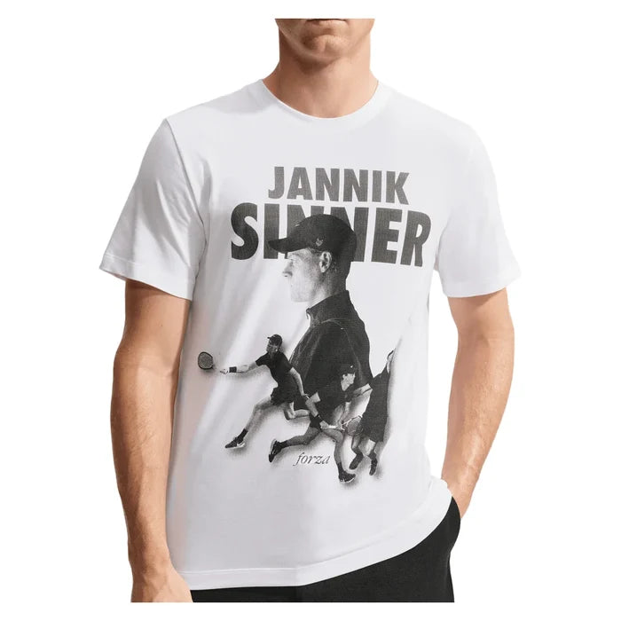 Men's Jannik Sinner Court Dri-FIT Graphic T-Shirt, Nike, 100 White, Pickleball Express, IZ2725-H26-100-WHITE-1