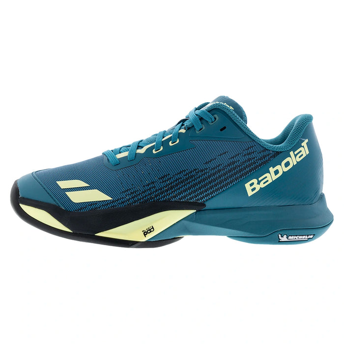Men's Jet Mach 4 All Court Shoes Blue and Lime Yellow