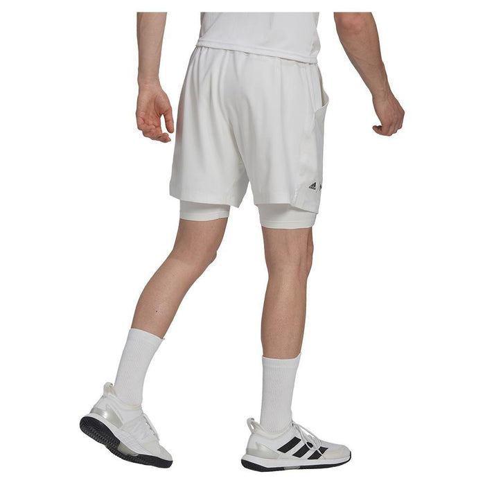 Men's London 7 Inch 2 in 1 Tennis Short White