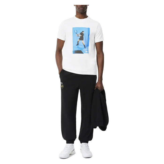Men's Novak Djokovic Signature Tee White, Lacoste, Pickleball Express, TH6746-001F26-5