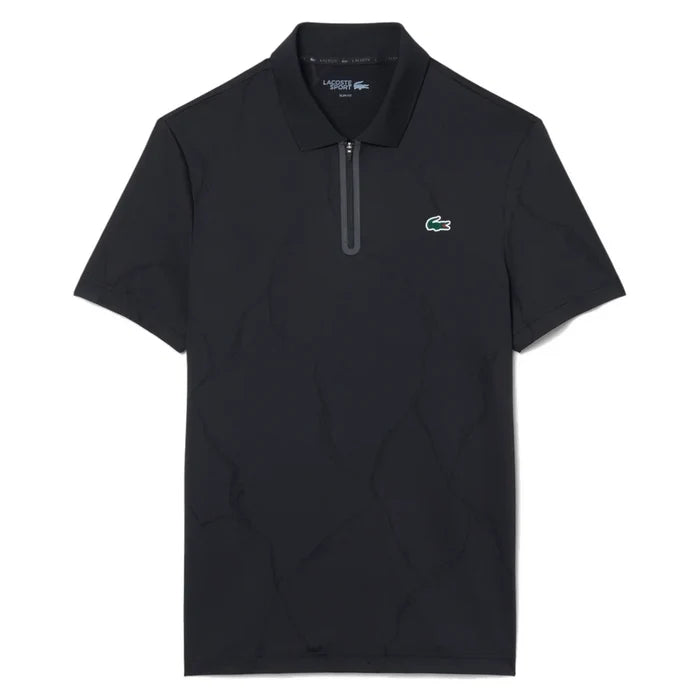 Men's Players Polo Black, Lacoste, Black, Pickleball Express, DH6745-031F26-BLACK-1