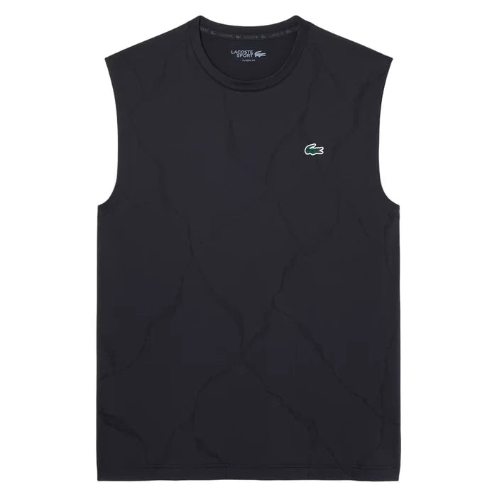 Men's Players Sleeveless Tee Black, Lacoste, Pickleball Express, TH1124-031F26-1
