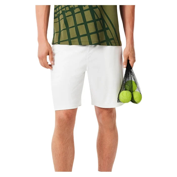 Men`s Players Team Leader On Court Players Mesh 8 Inch Short White