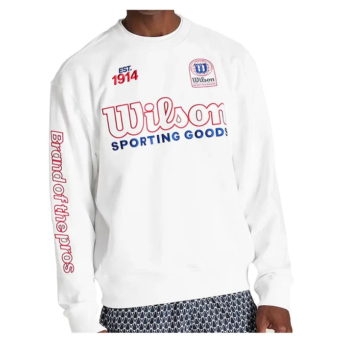 Men's Playstate Crew Sweatshirt Bright White and Varsity Red