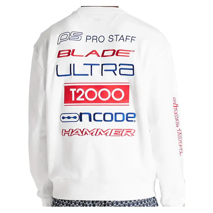 Men's Playstate Crew Sweatshirt Bright White and Varsity Red