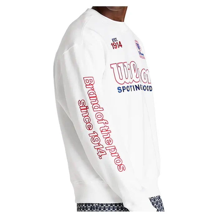Men's Playstate Crew Sweatshirt Bright White and Varsity Red