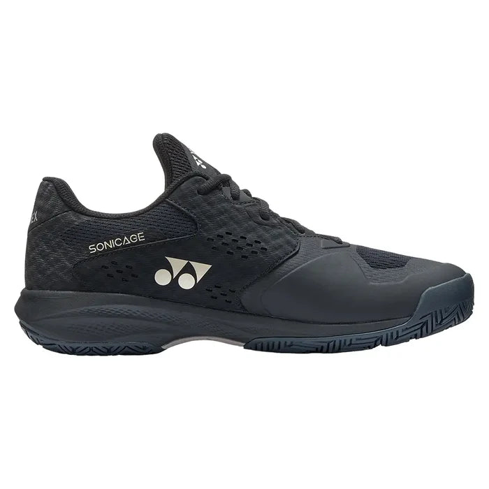 Men's Power Cushion SONICAGE Court Shoes Black and Mocha Gray