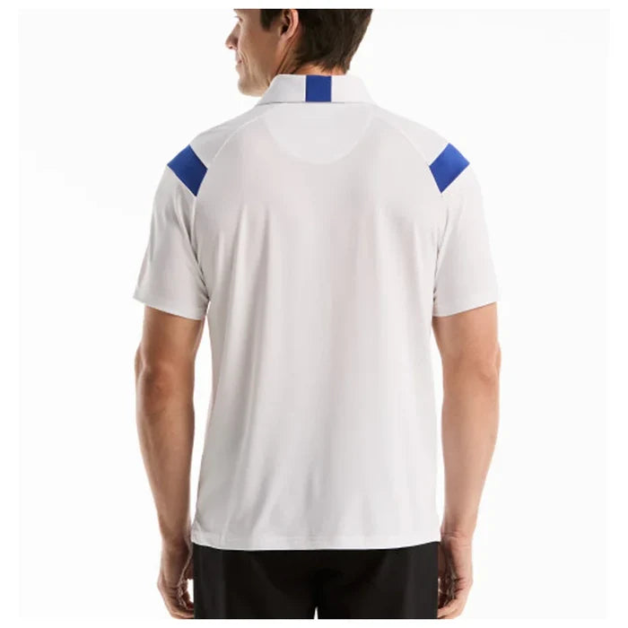 Men's Raglan Stripe Tennis Polo Bright White