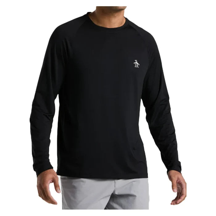 Men's Solid Performance Long Sleeve Raglan Caviar